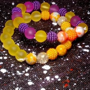 Yellow/Purple bracelet set